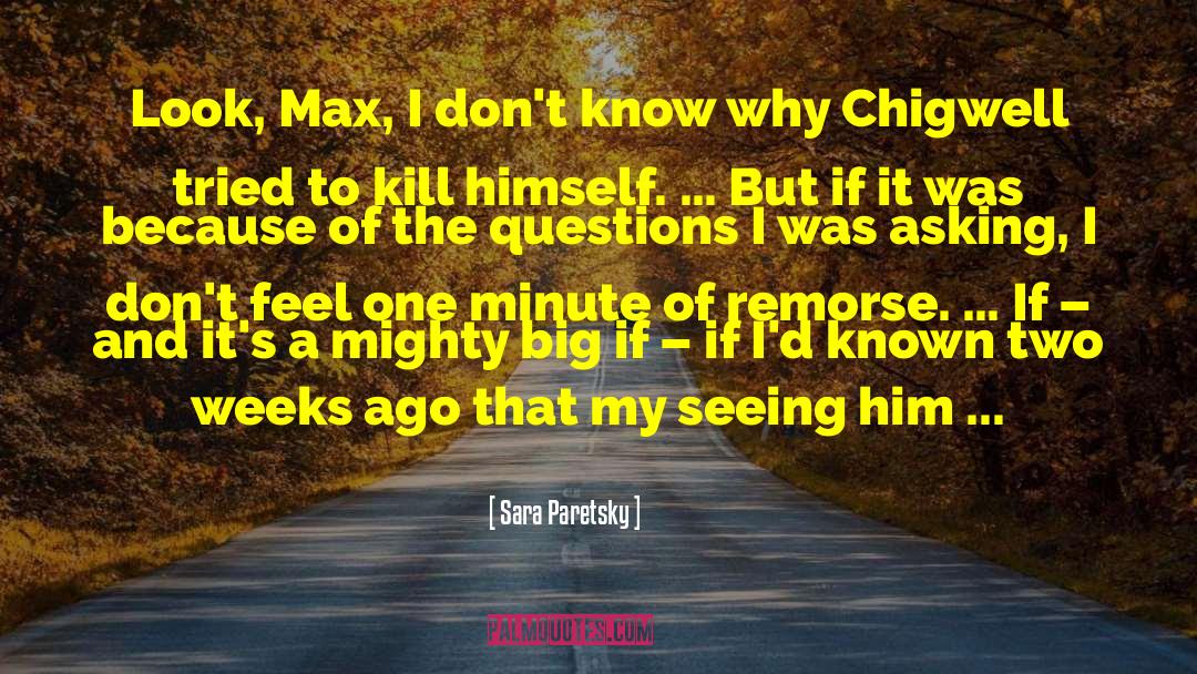 Sara Paretsky Quotes: Look, Max, I don't know