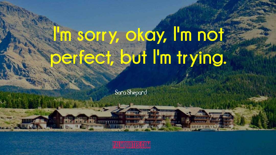 Sara Shepard Quotes: I'm sorry, okay, I'm not