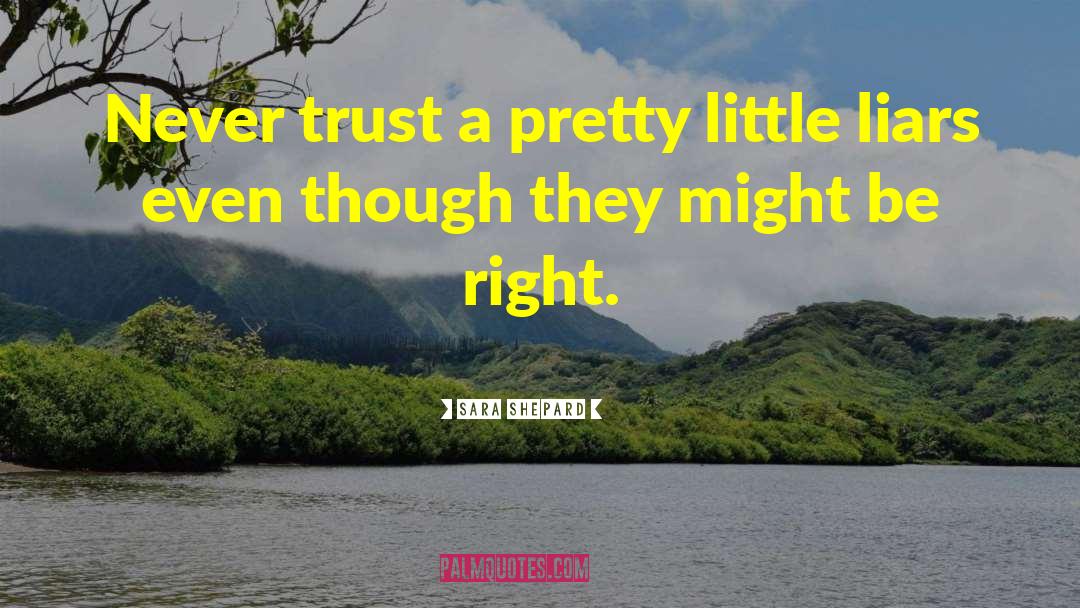 Sara Shepard Quotes: Never trust a pretty little