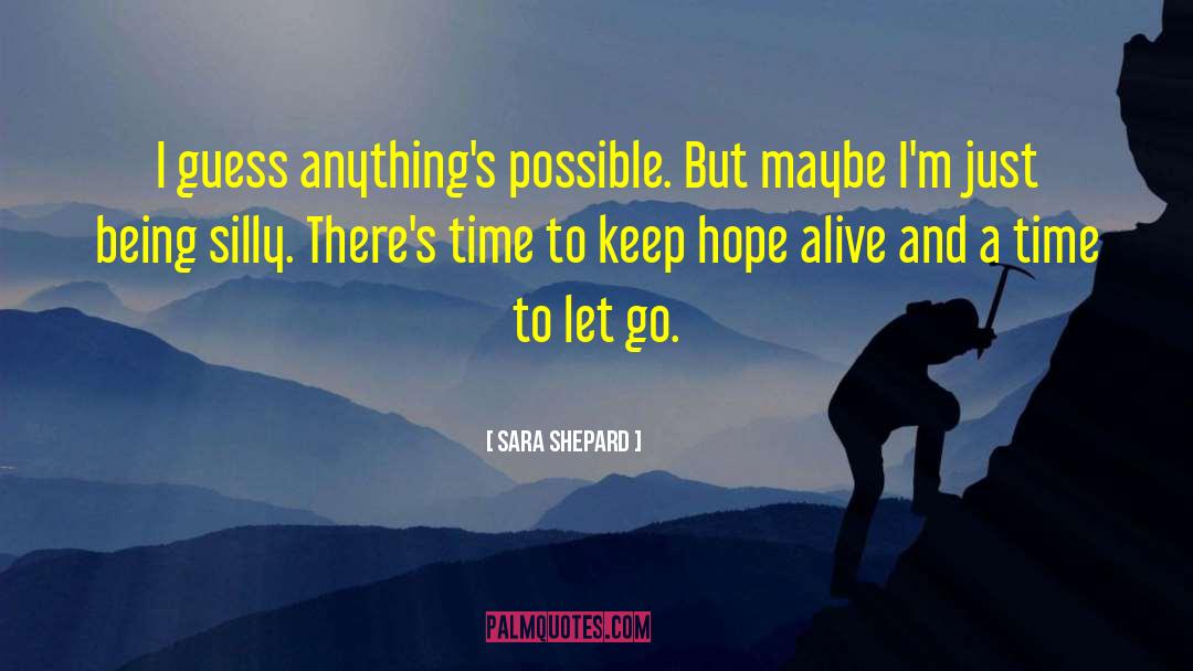 Sara Shepard Quotes: I guess anything's possible. But