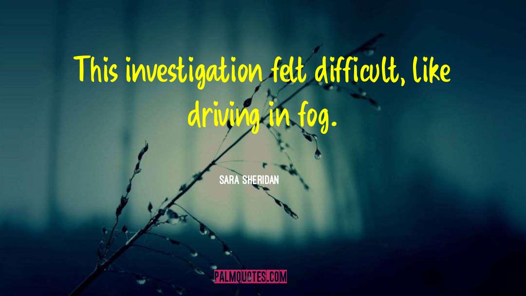 Sara Sheridan Quotes: This investigation felt difficult, like