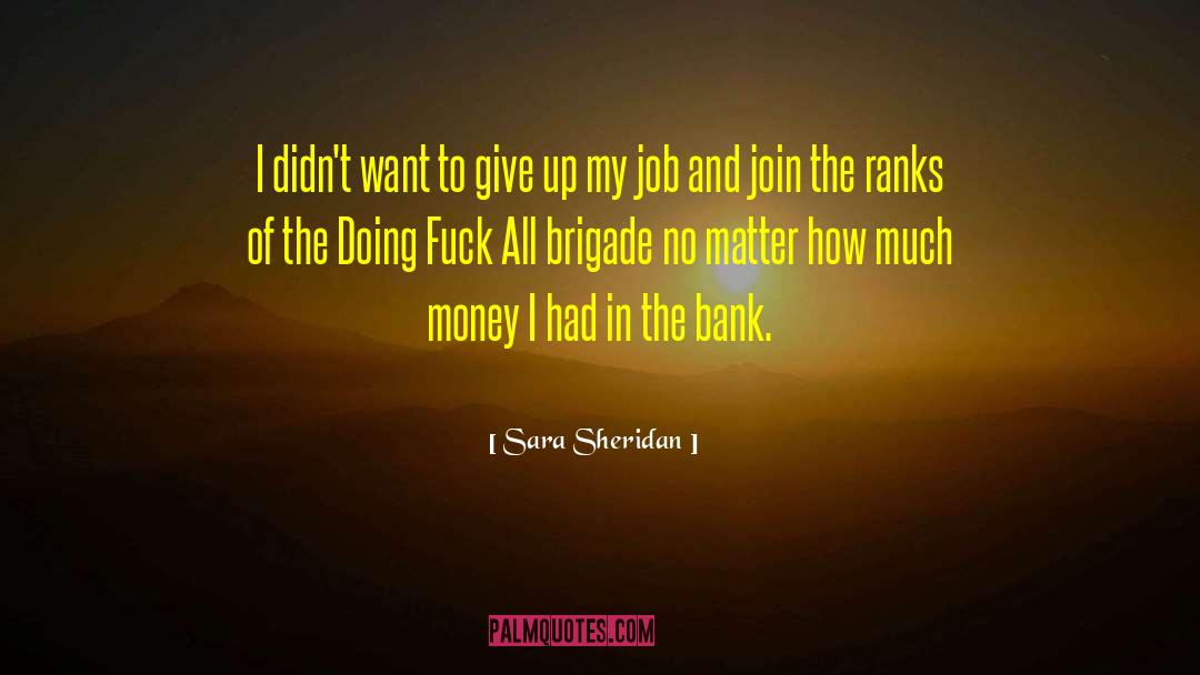 Sara Sheridan Quotes: I didn't want to give