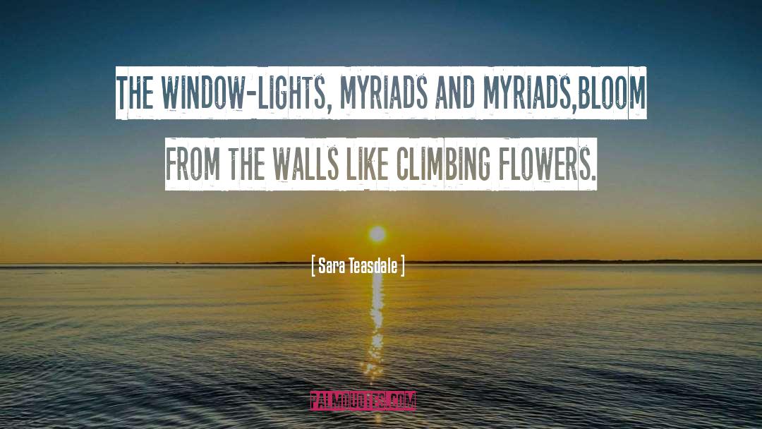 Sara Teasdale Quotes: The window-lights, myriads and myriads,Bloom