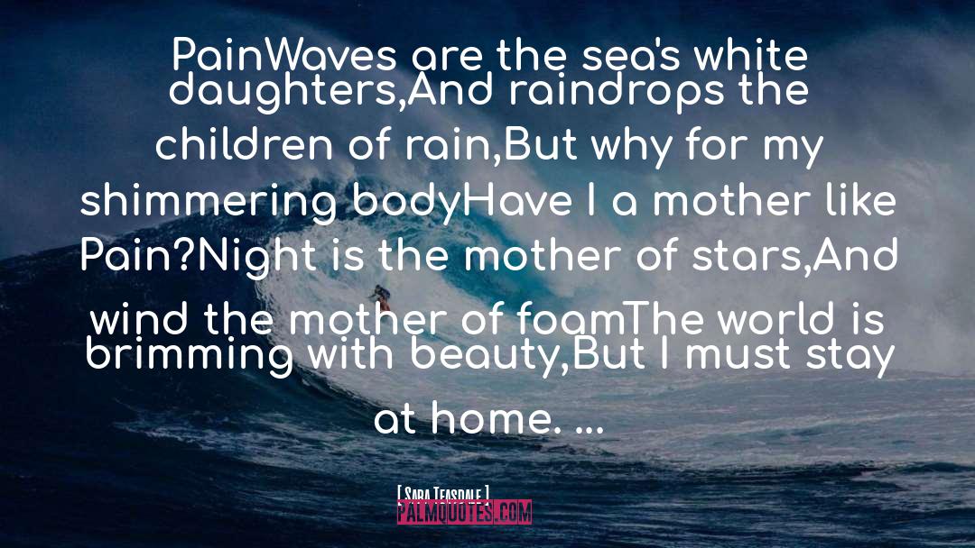 Sara Teasdale Quotes: Pain<br>Waves are the sea's white