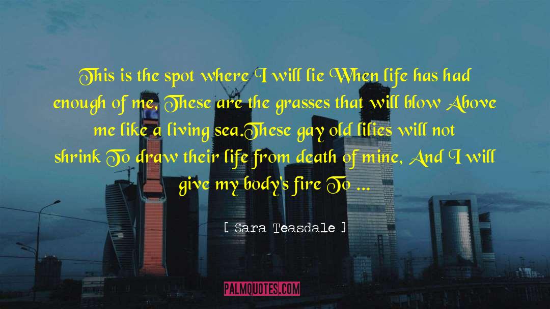 Sara Teasdale Quotes: This is the spot where