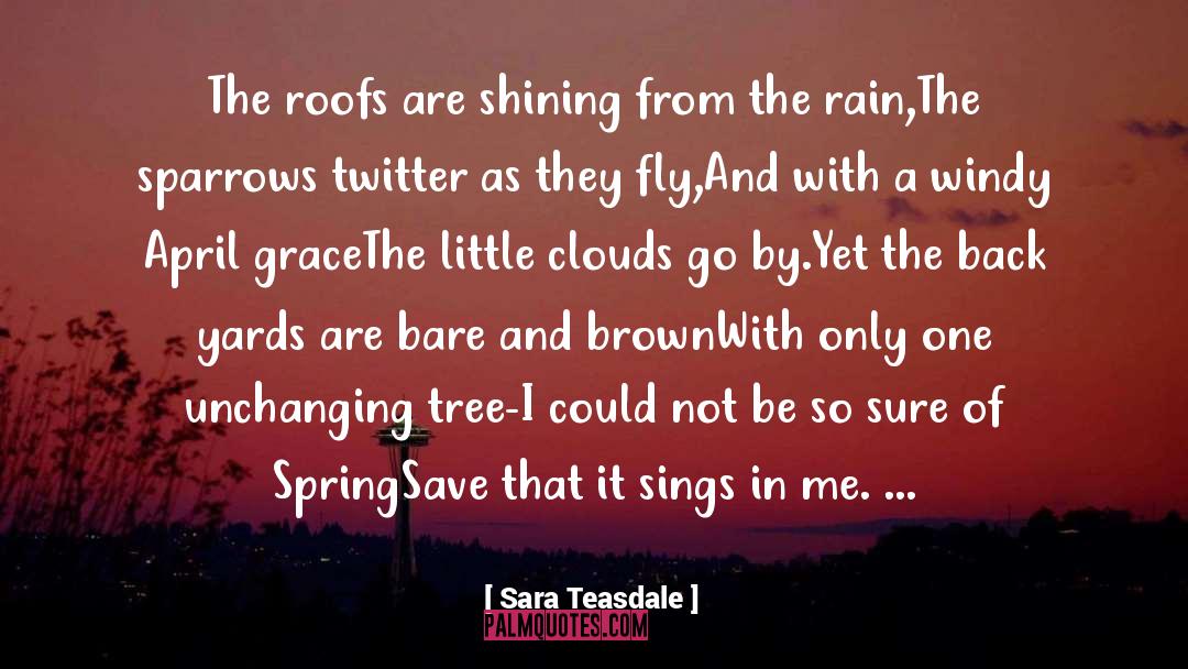 Sara Teasdale Quotes: The roofs are shining from