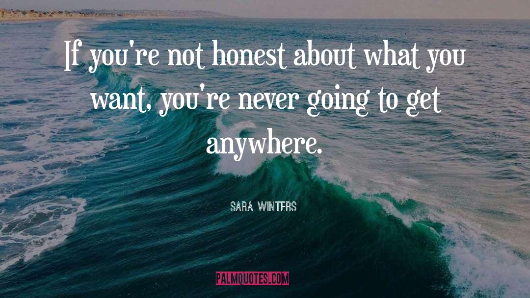 Sara Winters Quotes: If you're not honest about