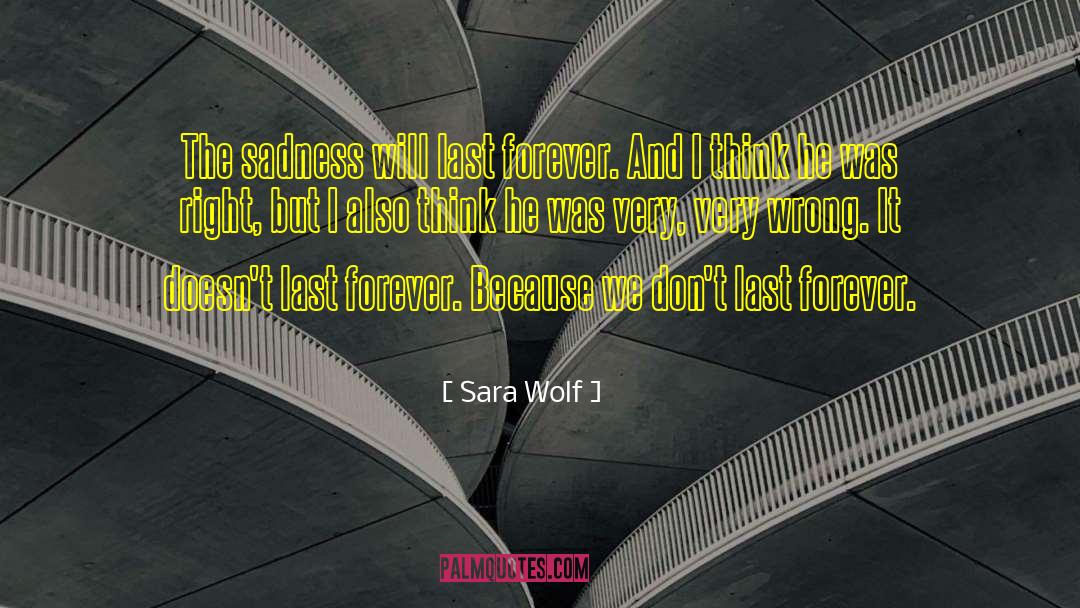 Sara Wolf Quotes: The sadness will last forever.
