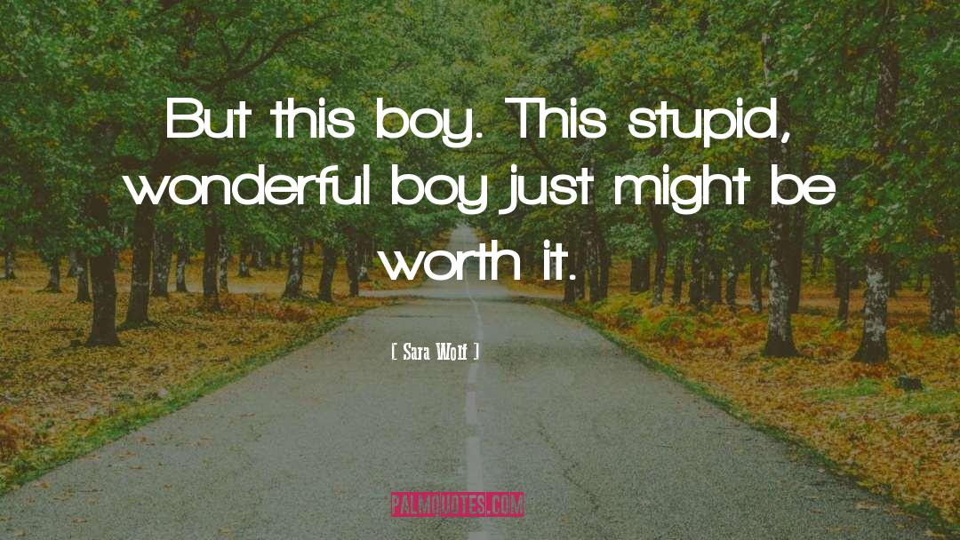 Sara Wolf Quotes: But this boy. This stupid,