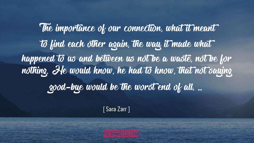 Sara Zarr Quotes: The importance of our connection,