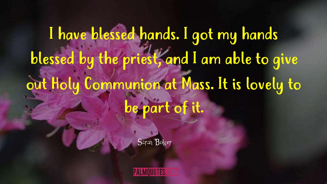 Sarah Bolger Quotes: I have blessed hands. I