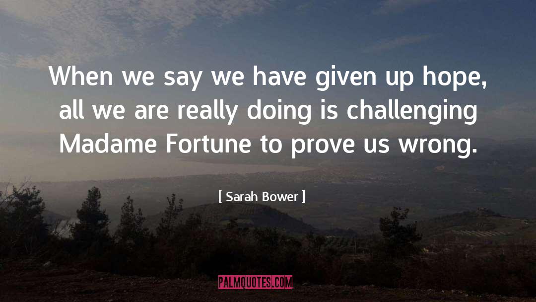 Sarah Bower Quotes: When we say we have