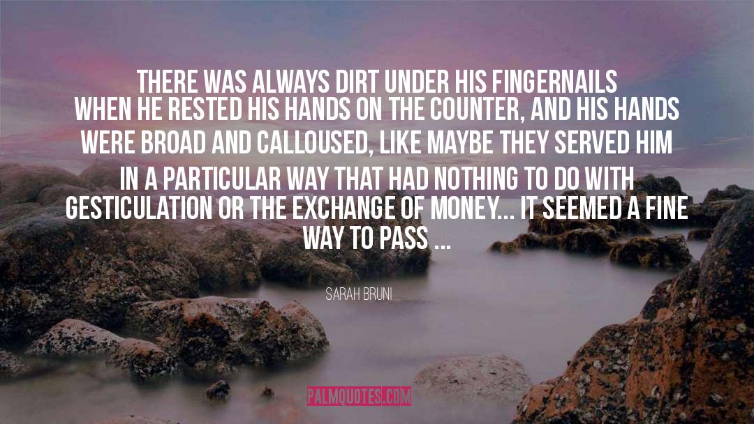 Sarah Bruni Quotes: There was always dirt under
