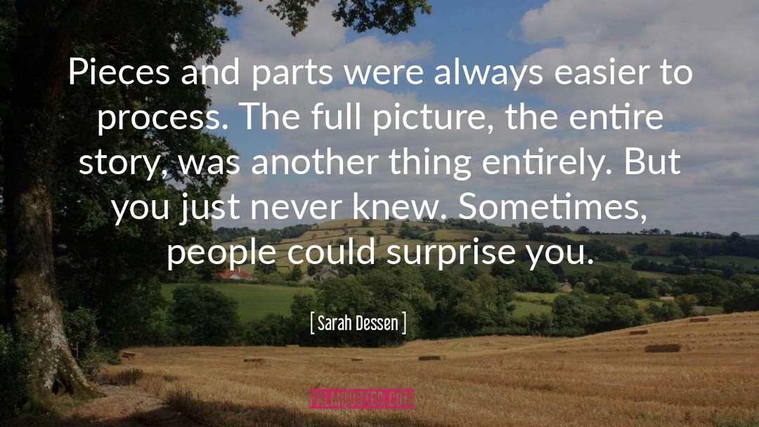 Sarah Dessen Quotes: Pieces and parts were always