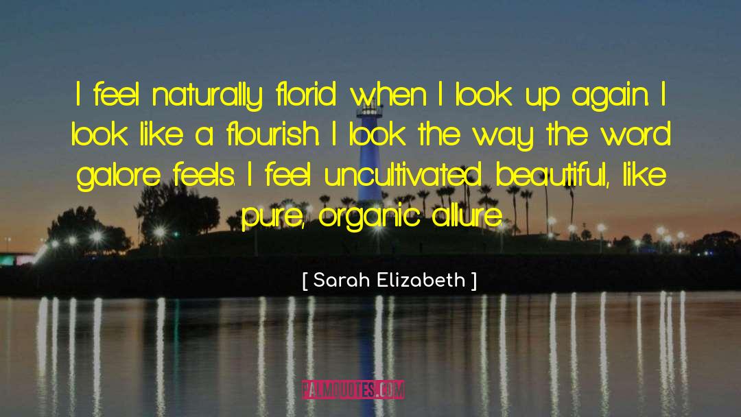 Sarah Elizabeth Quotes: I feel naturally florid when