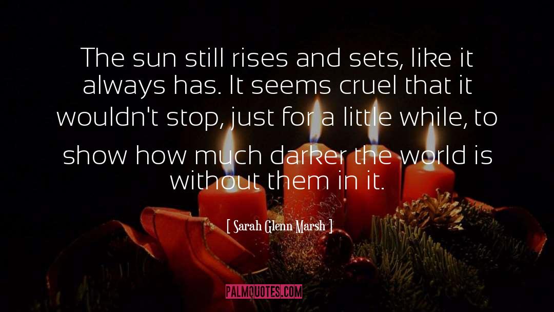 Sarah Glenn Marsh Quotes: The sun still rises and