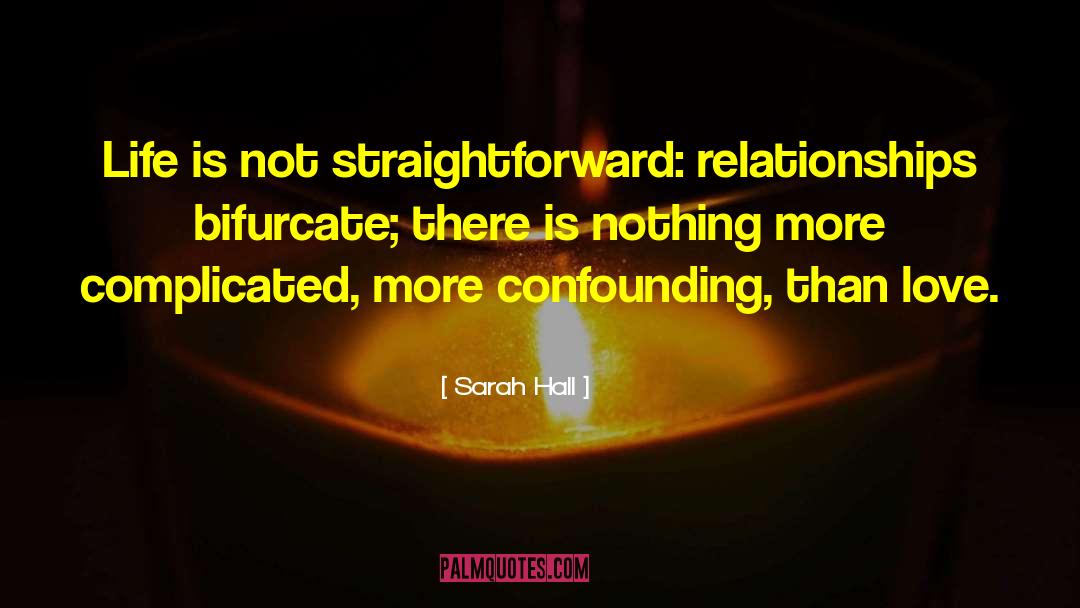 Sarah Hall Quotes: Life is not straightforward: relationships