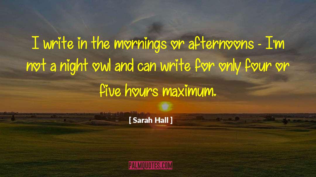 Sarah Hall Quotes: I write in the mornings