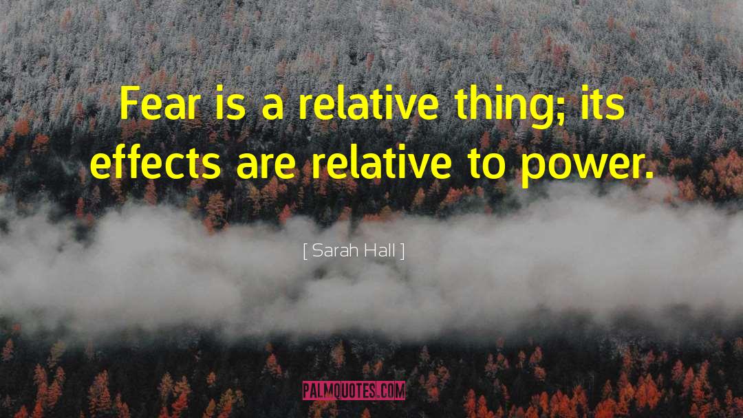 Sarah Hall Quotes: Fear is a relative thing;