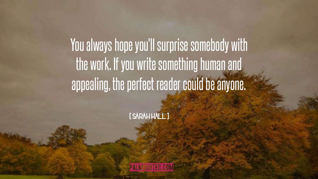 Sarah Hall Quotes: You always hope you'll surprise