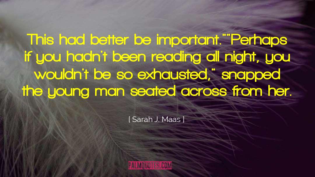 Sarah J. Maas Quotes: This had better be important.
