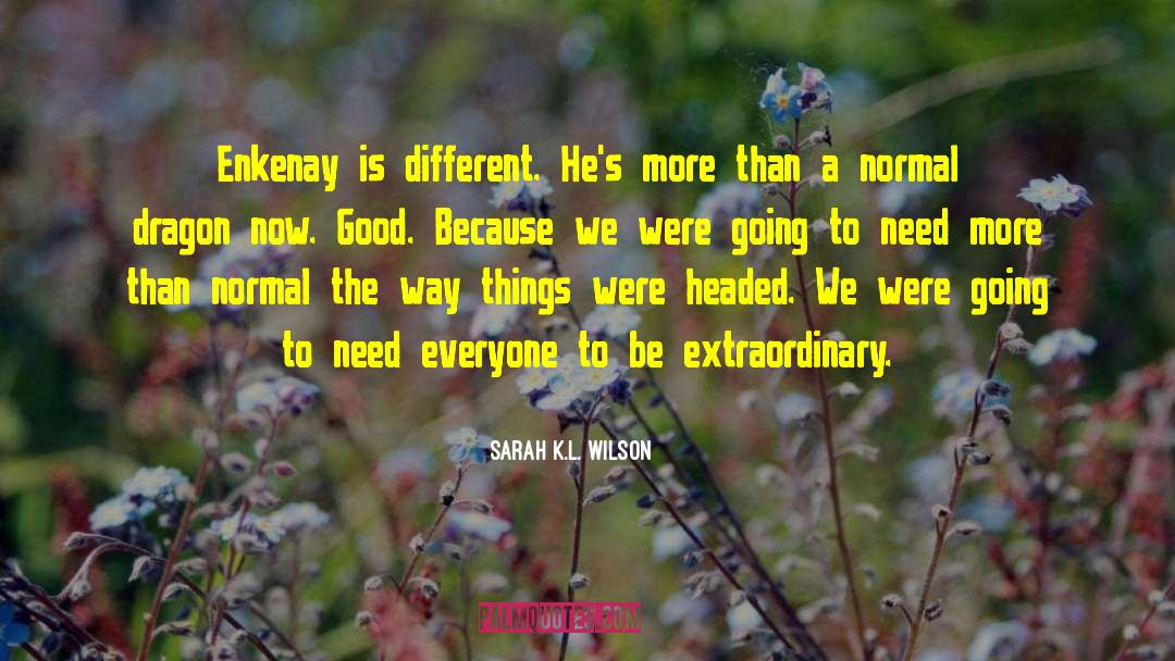 Sarah K.L. Wilson Quotes: Enkenay is different. He's more