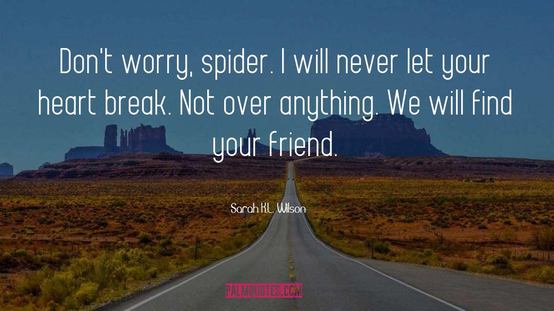 Sarah K.L. Wilson Quotes: Don't worry, spider. I will