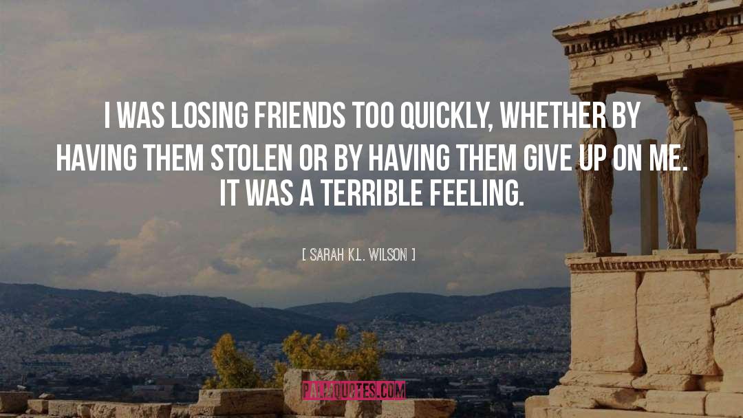 Sarah K.L. Wilson Quotes: I was losing friends too