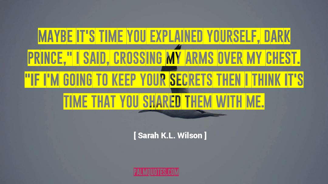 Sarah K.L. Wilson Quotes: Maybe it's time you explained