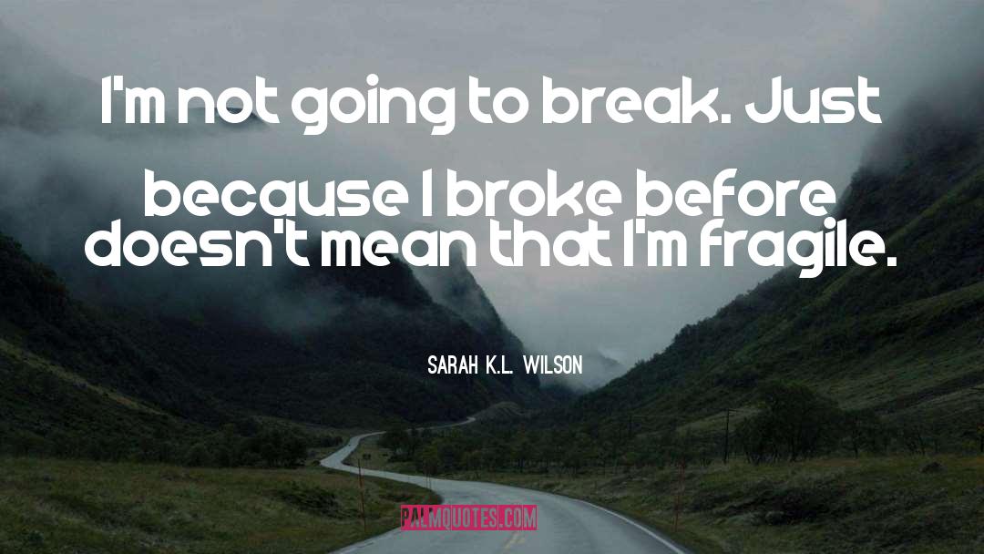 Sarah K.L. Wilson Quotes: I'm not going to break.