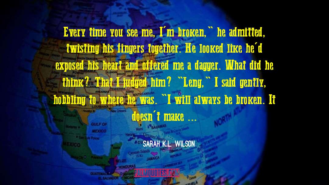 Sarah K.L. Wilson Quotes: Every time you see me,