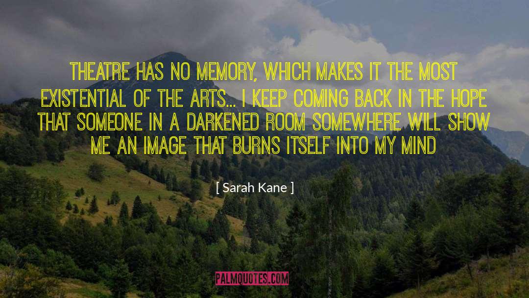 Sarah Kane Quotes: Theatre has no memory, which