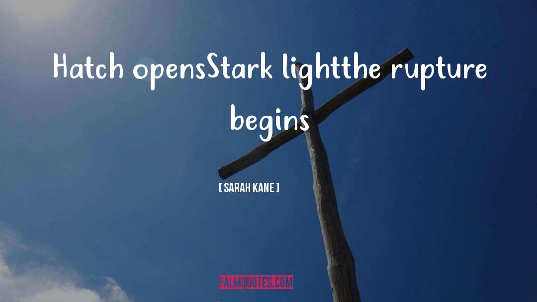 Sarah Kane Quotes: Hatch opens<br />Stark light<br />the