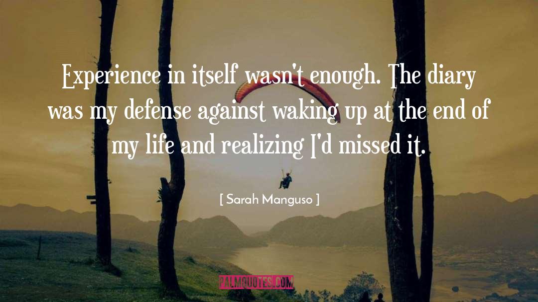 Sarah Manguso Quotes: Experience in itself wasn't enough.