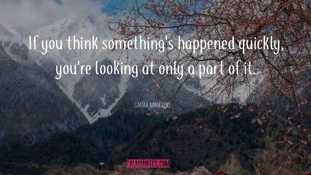 Sarah Manguso Quotes: If you think something's happened