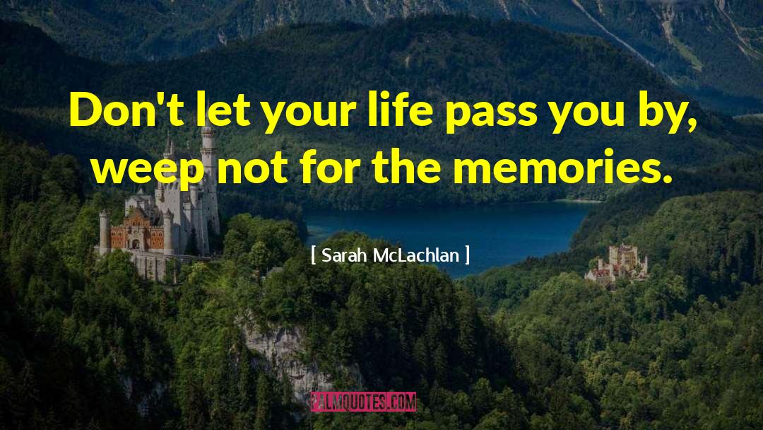 Sarah McLachlan Quotes: Don't let your life pass