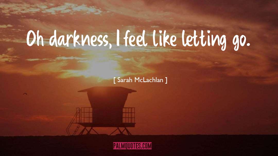 Sarah McLachlan Quotes: Oh darkness, I feel like