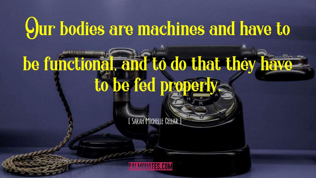 Sarah Michelle Gellar Quotes: Our bodies are machines and
