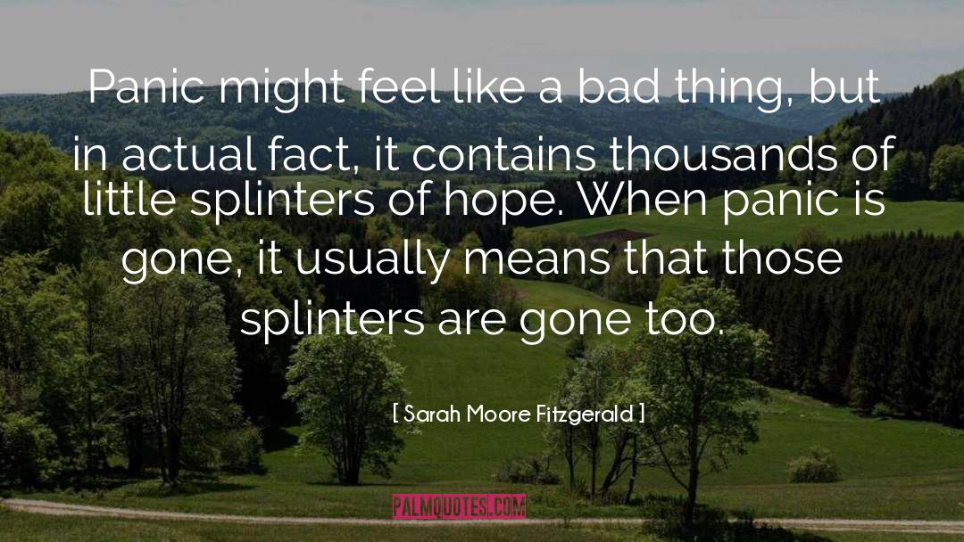 Sarah Moore Fitzgerald Quotes: Panic might feel like a