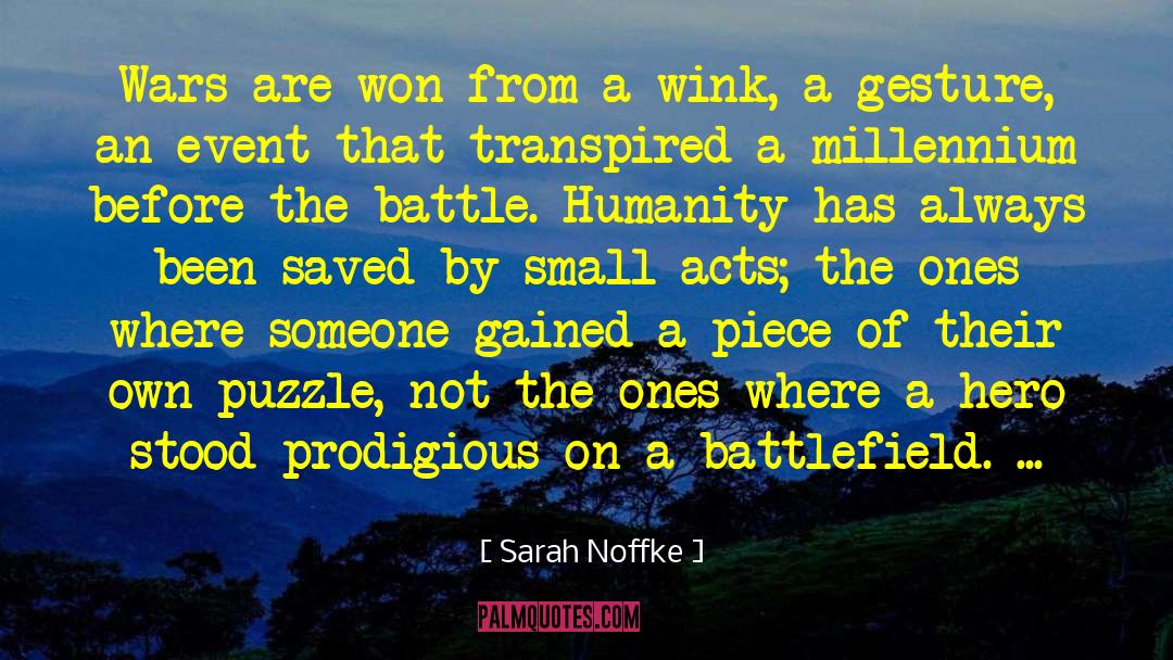 Sarah Noffke Quotes: Wars are won from a