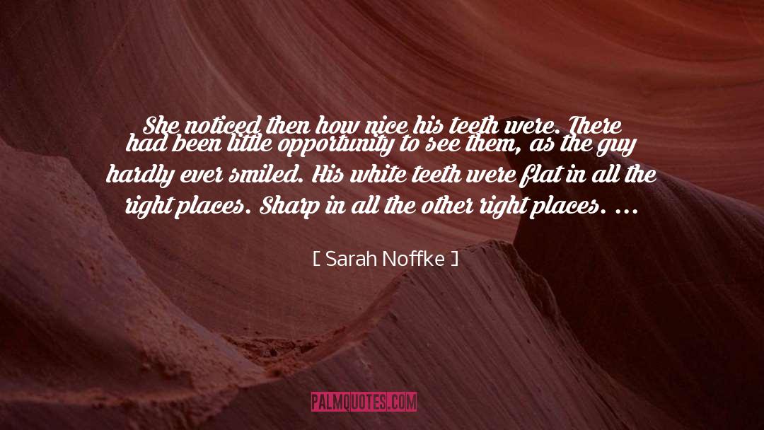 Sarah Noffke Quotes: She noticed then how nice