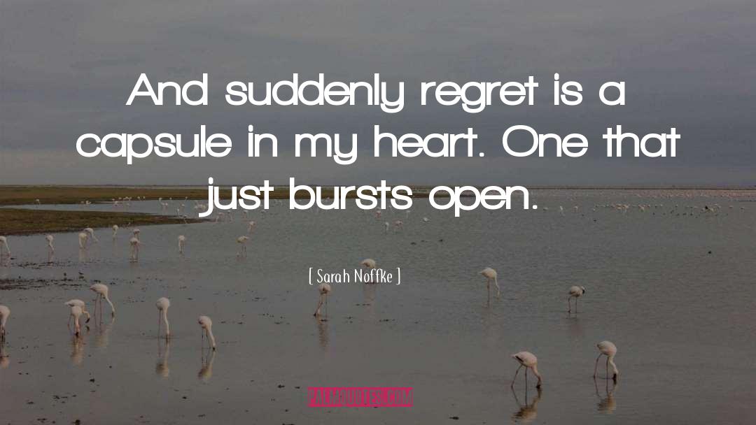 Sarah Noffke Quotes: And suddenly regret is a