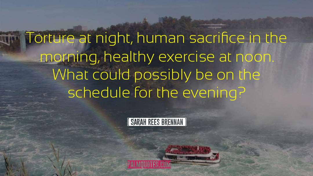 Sarah Rees Brennan Quotes: Torture at night, human sacrifice