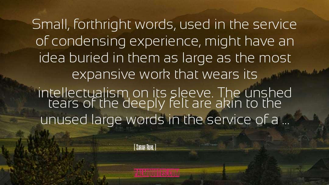 Sarah Ruhl Quotes: Small, forthright words, used in