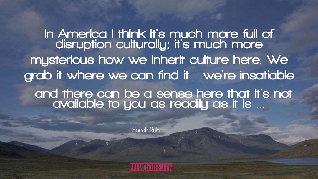 Sarah Ruhl Quotes: In America I think it's