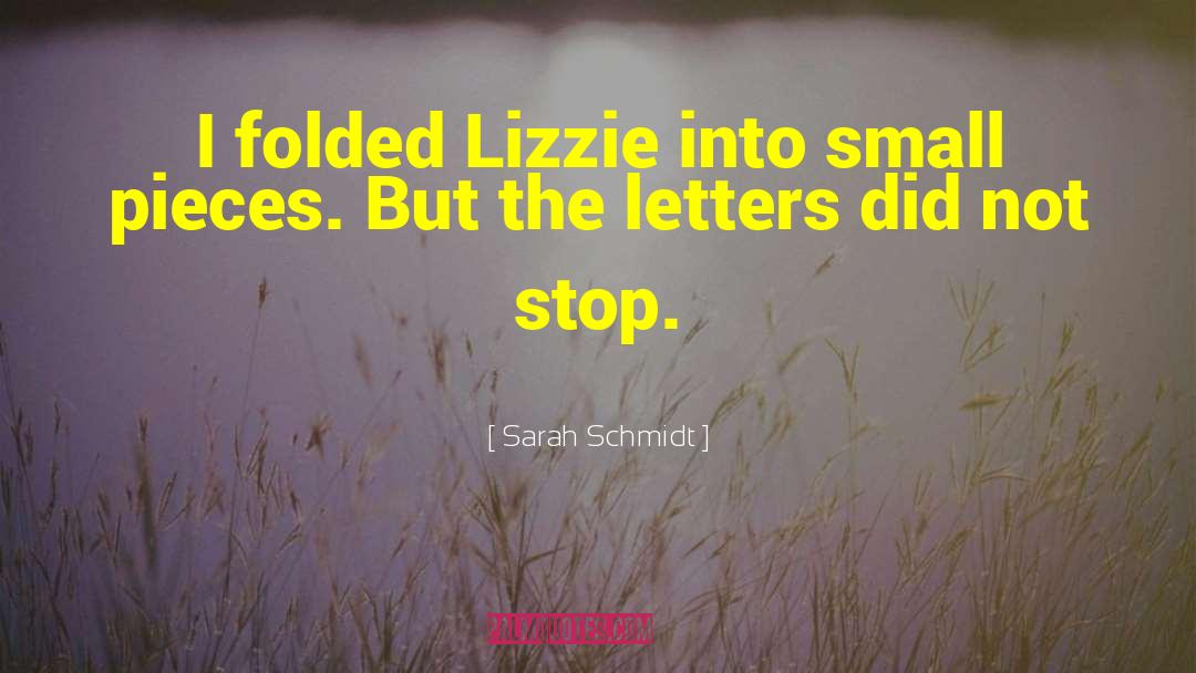 Sarah  Schmidt Quotes: I folded Lizzie into small