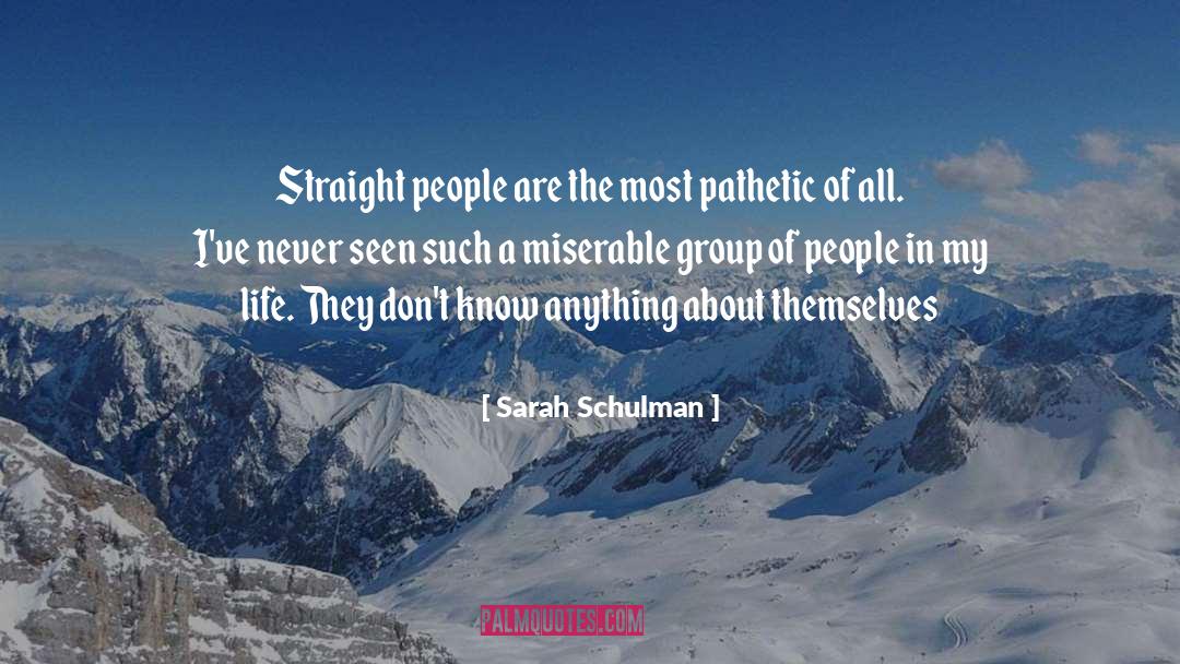Sarah Schulman Quotes: Straight people are the most