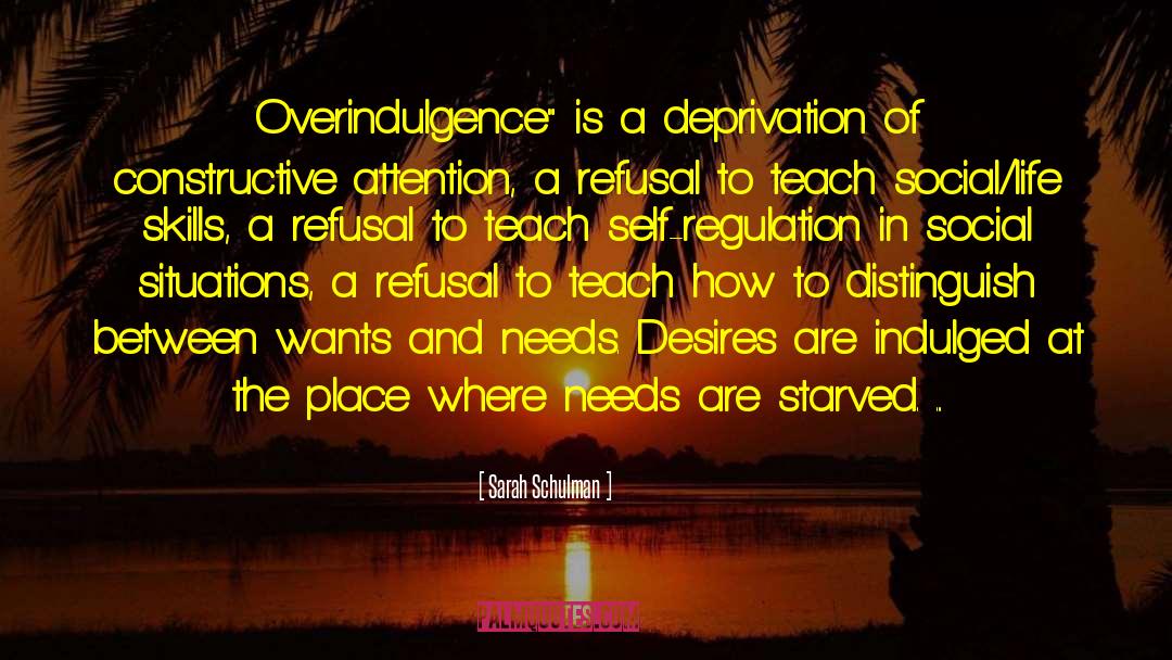 Sarah Schulman Quotes: Overindulgence