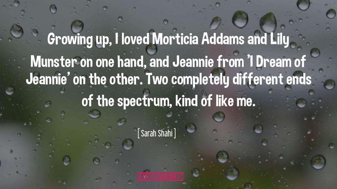 Sarah Shahi Quotes: Growing up, I loved Morticia