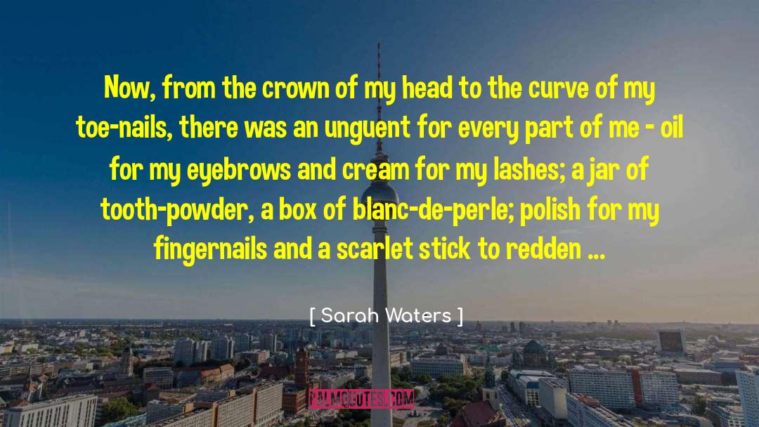 Sarah Waters Quotes: Now, from the crown of